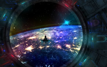 Space, Earth, Stars Wallpaper