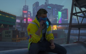 Game Photography, Video Games, Sitting, CD Projekt RED, City, Cyberpunk 2077 Wallpaper