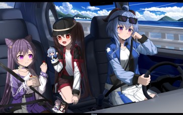 Anime, Genshin Impact, Anime Girls, Car, Keqing (Genshin Impact) Wallpaper