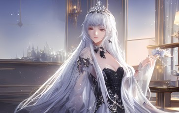 Queen (royalty), Anime Girls, Dress, Tiaras, Text Wallpaper