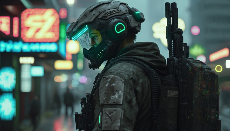 Soldier, Gun, Helmet, Digital Art Wallpaper