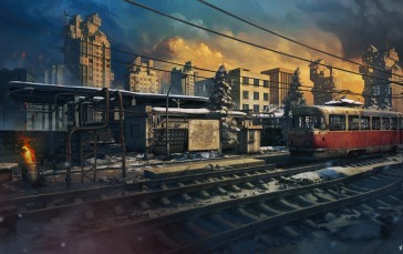 ATOM RPG, RPG, Trudograd, Train, Ruins, Railway Wallpaper