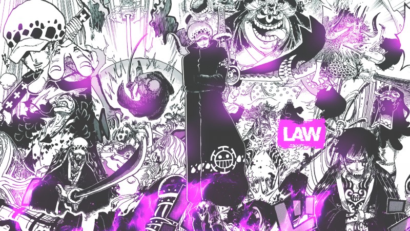 Collage, Manga, One Piece, Anime Boys, Monochrome, DinocoZero Wallpaper