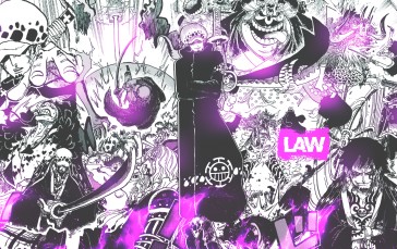 Collage, Manga, One Piece, Anime Boys, Monochrome, DinocoZero Wallpaper