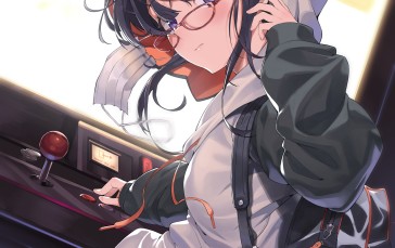 Anime, Anime Girls, Portrait Display, Glasses, Hoods Wallpaper
