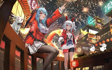 New Year, Fireworks, Lantern, Chinese New Year Wallpaper