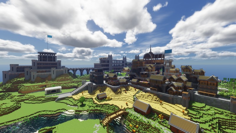 Minecraft, Building, Video Games, Clouds Wallpaper
