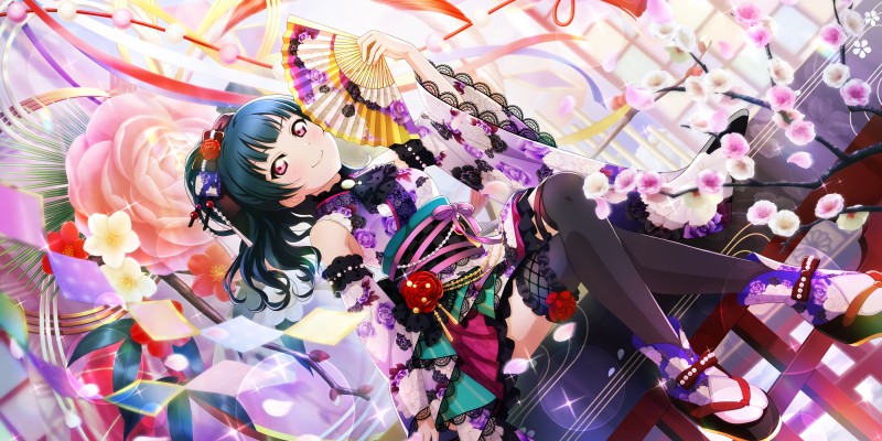 Tsushima Yoshiko, Love Live! Sunshine, Love Live!, Legs Crossed, Anime Wallpaper