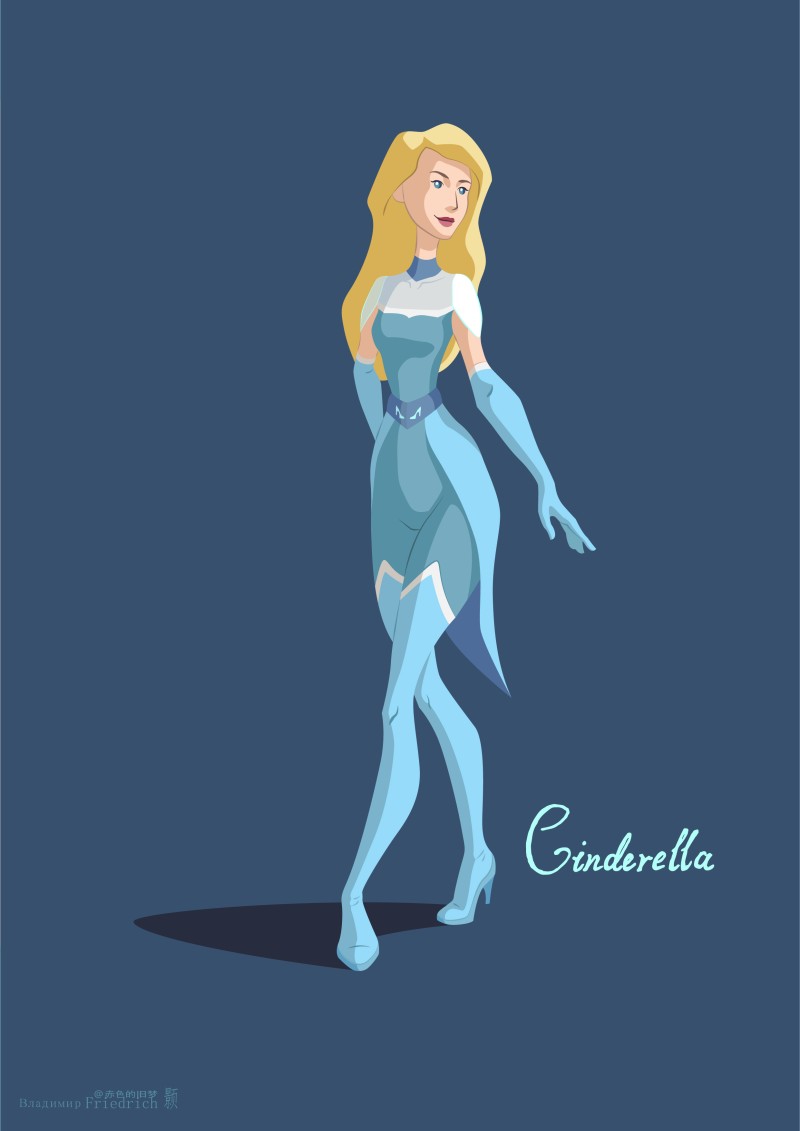 Illustration, Flatdesign, Disney Princesses, Cinderella Wallpaper