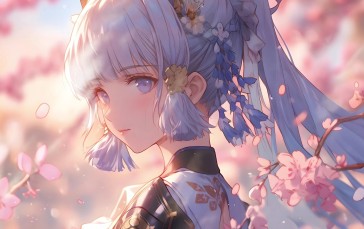 Anime, Anime Girls, AI Art, Looking Back Wallpaper