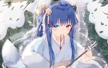 Anime Girls, Anime, Kimono, Heterochromia Wallpaper