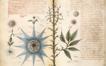 AI Art, Illustration, Medieval Manuscript, Mystery, Voynich Manuscript Wallpaper