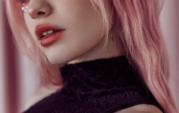 Karina Salakhutdinova, Women, Pink Hair, Makeup Wallpaper