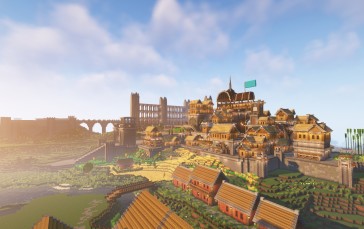 Minecraft, Video Games, Building, Farm Wallpaper