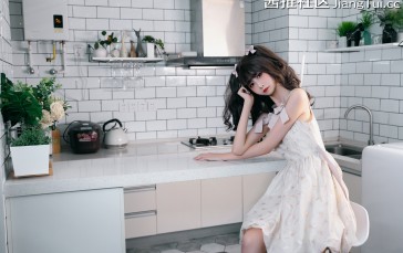 Asian, Women, Dress, Kitchen Wallpaper