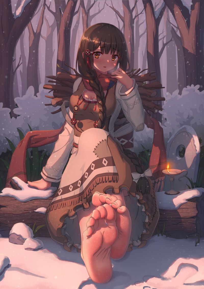 Forest, Barefoot, Foot Sole, Sitting Wallpaper