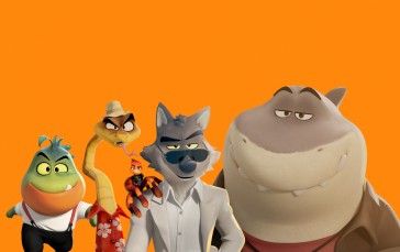 The Bad Guys, Dreamworks, Animated Movies, Animation, Mr. Wolf (The Bad Guys), Orange Background Wallpaper