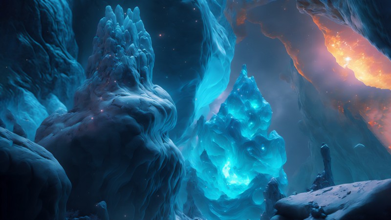 AI Art, Space, Nebula, Ice Wallpaper