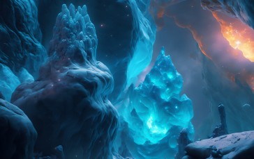 AI Art, Space, Nebula, Ice Wallpaper