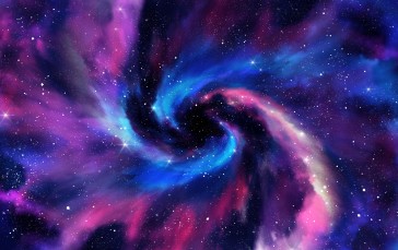 Spiral, Galaxy, Event Horizon, Stars Wallpaper