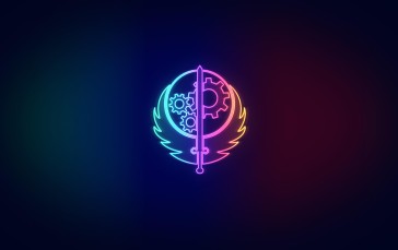 Neon, Brotherhood of Steel, Fallout 4, Fallout, Simple Background, Logo Wallpaper