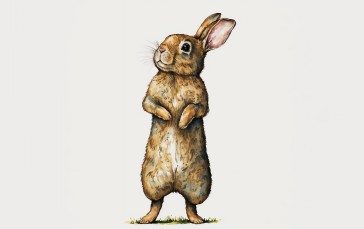 AI Art, Illustration, Rabbits, Simple Background Wallpaper