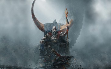 God of War, God of War Ragnarök, Santa Monica Studio, Playstation 5, Throne, Kratos Wallpaper