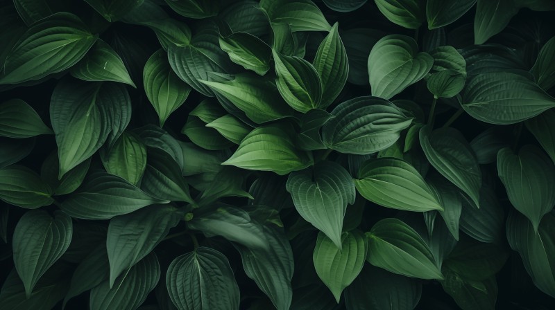 AI Art, Green, Leaves, Plants Wallpaper