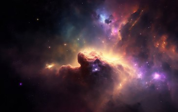 AI Art, Space, Nebula, Colorful Wallpaper