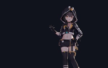 Anime Girls, Linux, LFS, Simple Background, Black Background Wallpaper