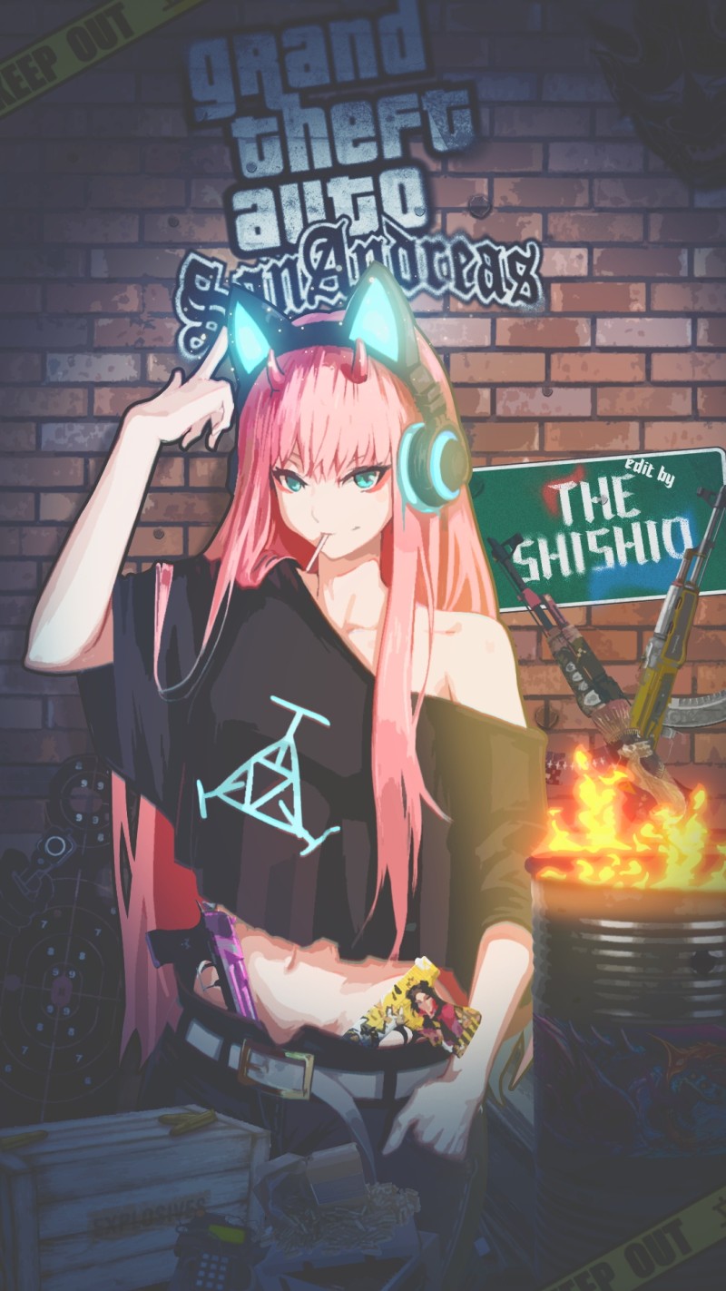 Anime, Anime Girls, Grand Theft Auto: San Andreas, Zero Two (Darling in the FranXX) Wallpaper
