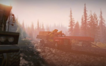 Snowrunner, Ultrawide, Truck, Sunset Wallpaper