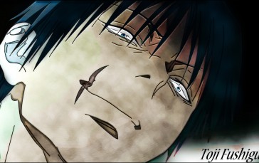 Jujutsu Kaisen, Anime Boys, Blue Eyes, Dark Hair, Scars, Smiling Wallpaper