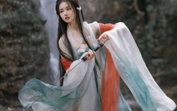 Women, Asian, Women with Swords, Chinese Dress Wallpaper
