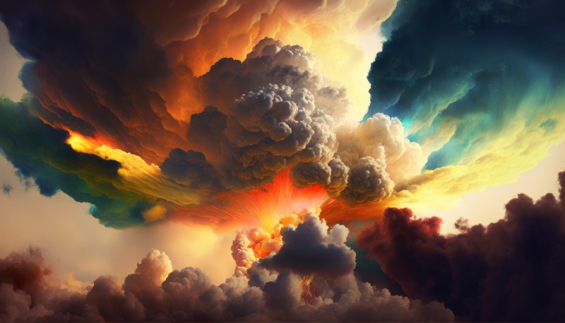 AI Art, Clouds, Colorful, Sky Wallpaper