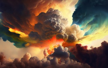 AI Art, Clouds, Colorful, Sky Wallpaper