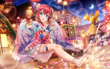 Love Live! Sunshine, Love Live!, Anime, Anime Girls, Kimono, Water Wallpaper