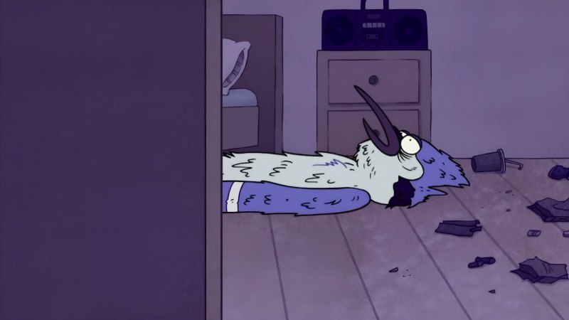 Mordecai, Cartoon, Regular Show, Lying on Back Wallpaper