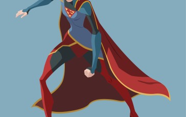 Supergirl, Superheroines, Flatdesign, Kara Zor-El, Portrait Display Wallpaper