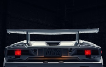 Lamborghini Countach, Countach 25th Anniversary, White Cars, Photography, Car, Rear View Wallpaper