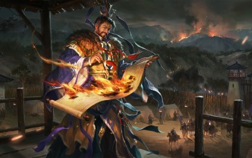 Standing, Video Game Characters, Fire, Video Game Art, Mountains Wallpaper