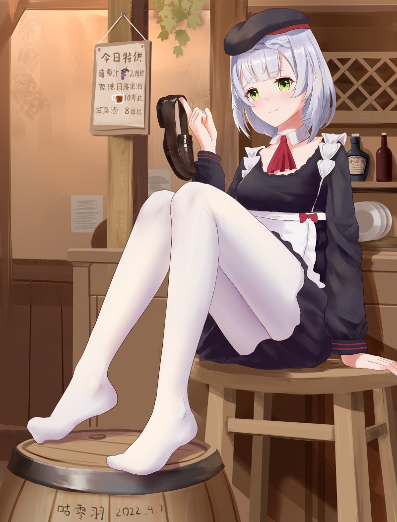 Anime Girls, Portrait Display, Japanese, Shoes, Maid Outfit, Hat Wallpaper