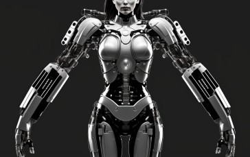 AI Art, Women, Robot, Science Fiction Wallpaper