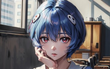 Ayanami Rei, EVA Unit 02, Stable Diffusion, AI Art Wallpaper
