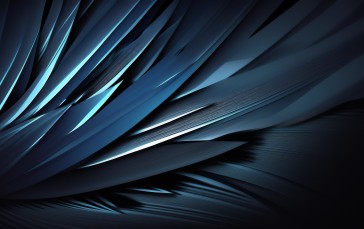 AI Art, Feathers, Blue, Simple Background Wallpaper