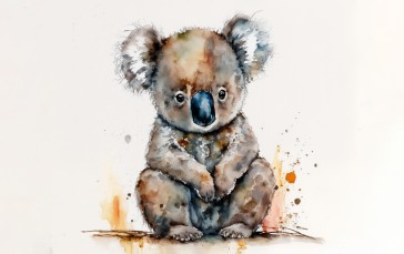 Illustration, Koalas, Animals, Simple Background Wallpaper