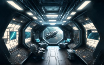 AI Art, Science Fiction, Space, Spaceship Wallpaper