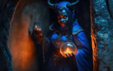 Illustration, Dungeons & Dragons, Horns, Dark Skin Wallpaper