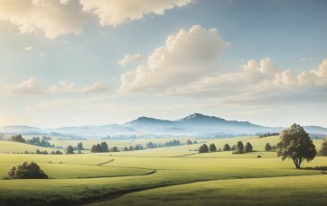 Landscape, Mountains, AI Art, Sky Wallpaper