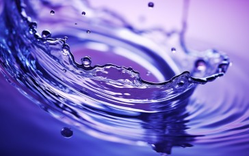 AI Art, Blue, Purple, Liquid, Bubbles, Water Drops Wallpaper